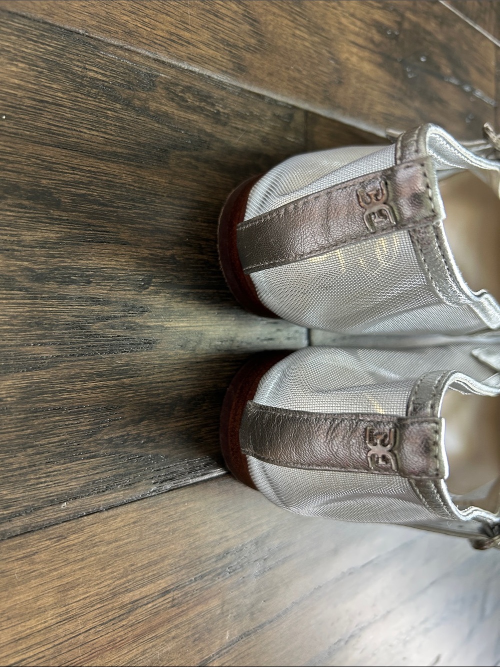 Sam Edelman Silver Mary Jane Flats with Square Toe - Picture 3 of 8